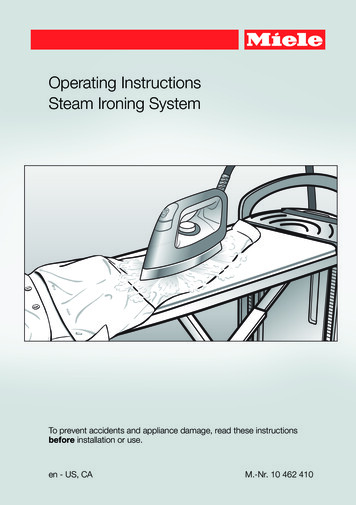 Operating Instructions Steam Ironing System - Miele USA