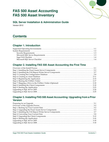 FAS 500 Asset Accounting FAS 500 Asset Inventory - Sage