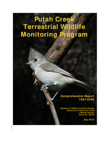 Putah Creek Terrestrial Wildlife Monitoring Program - UC Davis