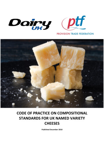 CODE OF PRACTICE ON COMPOSITIONAL STANDARDS FOR UK NAMED . - Dairy UK