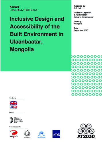 Country Date September 2020 Built Environment In Ulaanbaatar . - AT2030