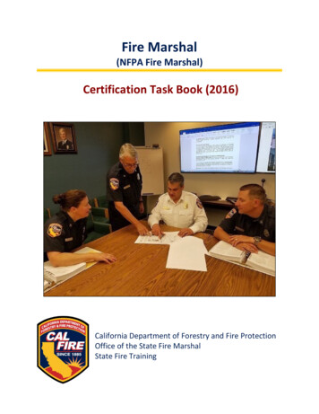 Fire Marshal Certification Task Book