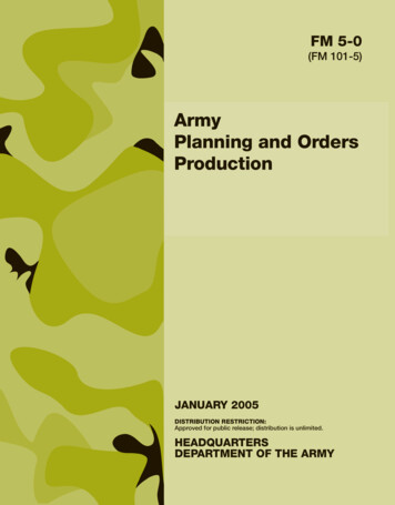 Army Planning And Orders Production - Elon University