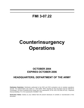FMI 3-07.22, Counterinsurgency Operations