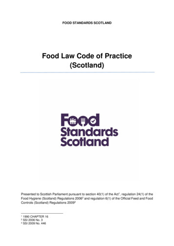 Food Law Code Of Practice (Scotland) - Food Standards Scotland