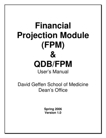 Financial Projection Module (FPM) QDB/FPM