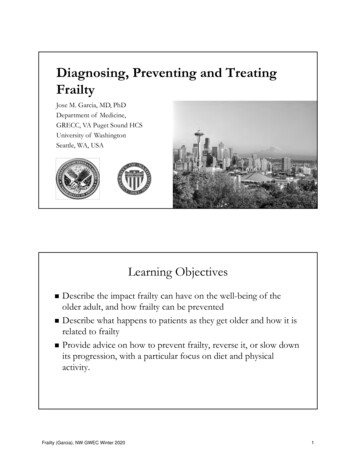 Diagnosing, Preventing And Treating Frailty