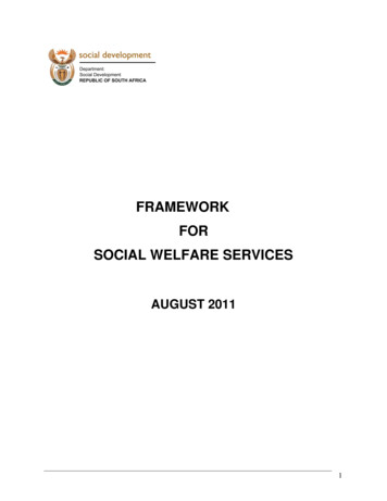 Framework For Social Welfare Services - Western Cape
