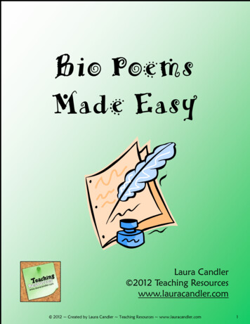Bio Poems Made Easy - Pawnee Schools