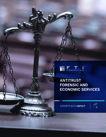 ANTITRUST FORENSIC AND ECONOMIC SERVICES - FTI Consulting