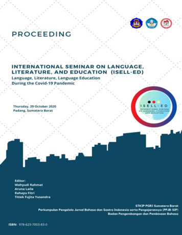 E-Proceding, International Seminar On Language, Literature, And .