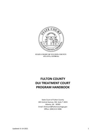 Fulton County Dui Treatment Court Program Handbook