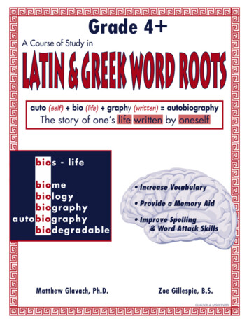 LATIN AND GREEK WORD ROOTS, GRADE 4 - Struggling Readers