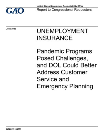 GAO-22-104251, UNEMPLOYMENT INSURANCE: Pandemic Programs Posed .