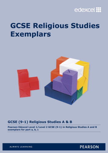 GCSE Religious Studies Exemplars - Edexcel