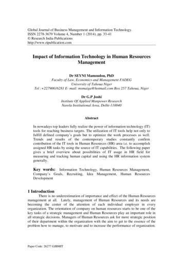 Impact Of Information Technology In Human Resources Management