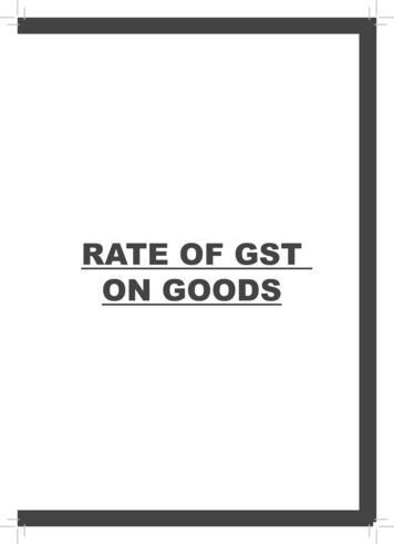 Rate Of Gst On Goods