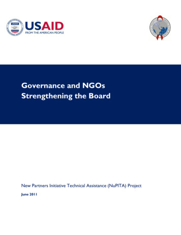 Governance And NGOs Strengthening The Board