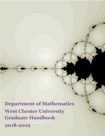 Department Of Mathematics West Chester University Graduate Handbook