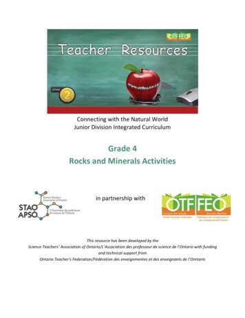 Grade 4 Rocks And Minerals Activities - OTF/FEO