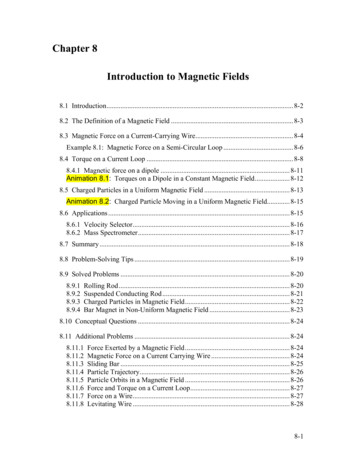 Chapter 8 Introduction To Magnetic Fields - MIT