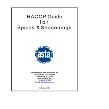 HACCP Guide For Spices &Seasonings - New Mexico State University