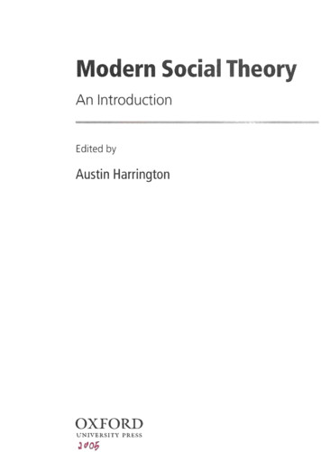 Modern Social Theory - California State University, Northridge