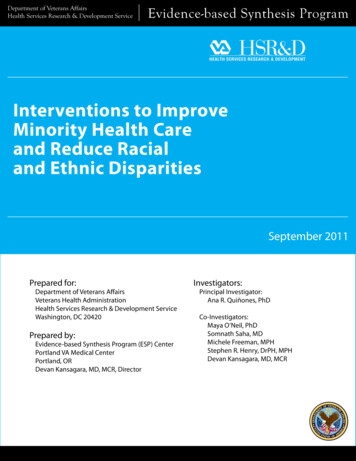 Healthcare Disparities Report - Veterans Affairs