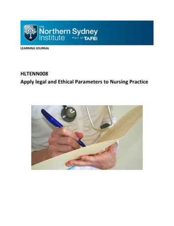 HLTENN008 Apply Legal And Ethical Parameters To Nursing Practice