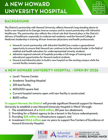 A NEW HOWARD UNIVERSITY HOSPITAL - Dhcf