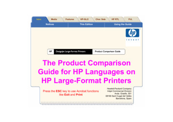HPHP Product Comparison Guide The Product Comparison Guide For HP .