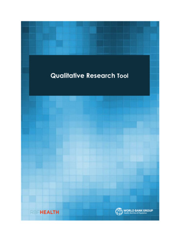 Qualitative Research Tool - RBF Health
