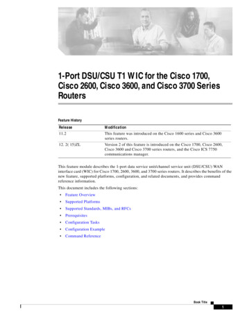 1-Port DSU/CSU T1 WIC For The Cisco 1700, Cisco 2600, Cisco 3600, And .