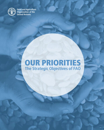 OUR PRIORITIES - The Strategic Objectives Of FAO