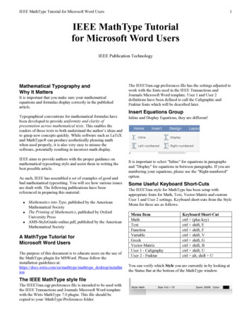 Transactions-MathType Tutorial 4-21-2020 - IEEE Author Center Journals