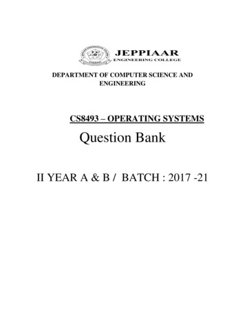 CS8493 OPERATING SYSTEMS Question Bank - Jeppiaar