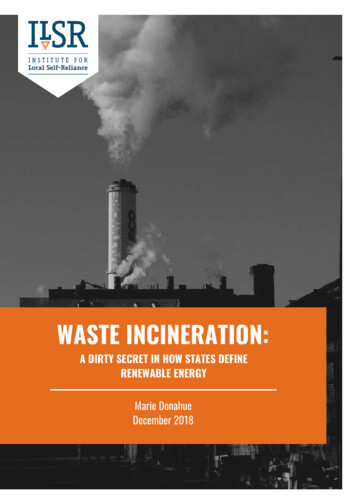 WASTE INCINERATION - Institute For Local Self-Reliance