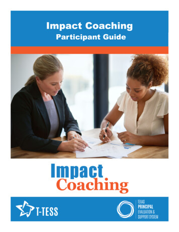 Impact Coaching Participant Guide - T-TESS