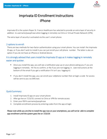 Imprivata ID Enrollment Instructions IPhone