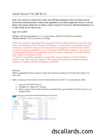 Install Tomcat 9 For SAP BI 4