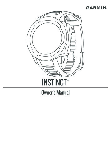 Owner's Manual INSTINCT - Garmin