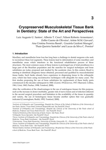 Cryopreserved Musculoskeletal Tissue Bank In Dentistry . - IntechOpen