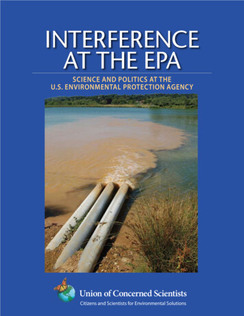 Interference At The EPa - Union Of Concerned Scientists