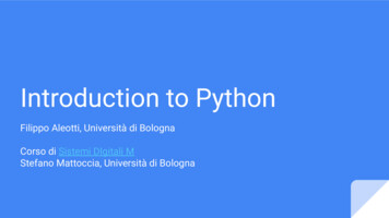 Introduction To Python - Unibo.it