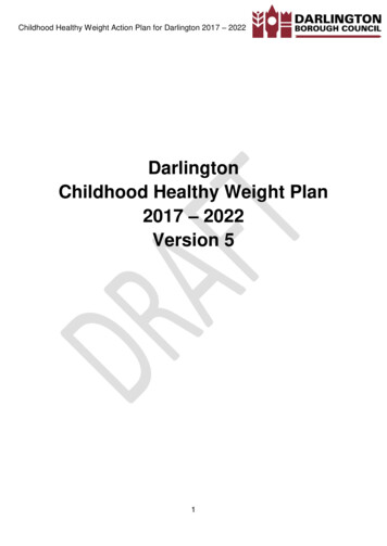 Darlington Childhood Healthy Weight Plan 2017 2022 Version 5