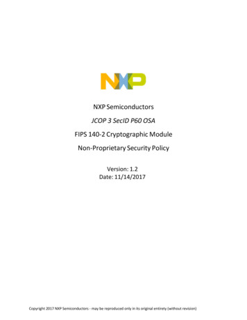 JCOP3 SecID P60 OSA FIPS 140‐2 Cryptographic Module Non‐Proprietary .