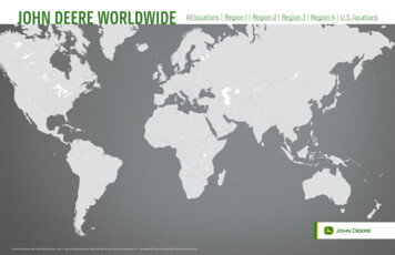 JOHN DEERE WORLDWIDE All Locations Region 1 Region 2 Region 3 .