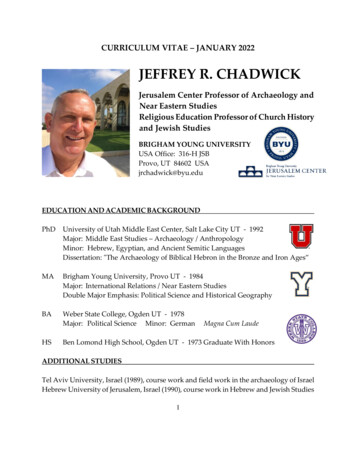 JEFFREY R. CHADWICK - Religious Education