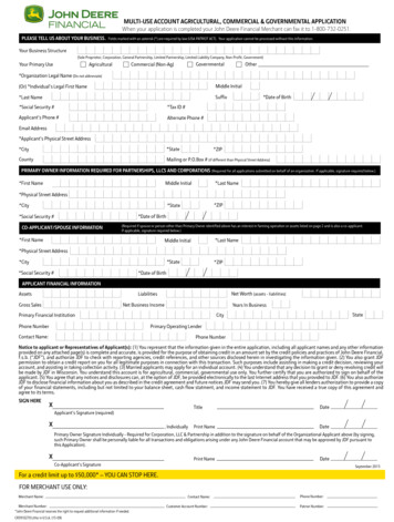 John Deere Credit Application - GreenPoint Ag