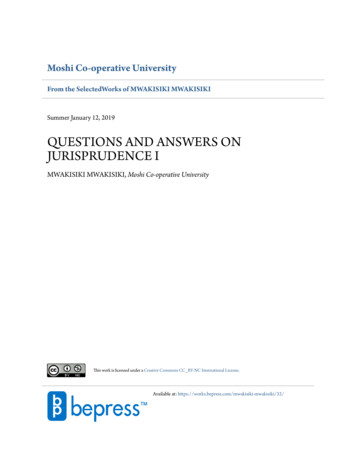 Questions And Answers On Jurisprudence I